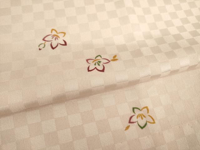 平和屋着物●長襦袢 無双仕立て 舞花文 三越扱い 正絹 逸品 AABH5847ck