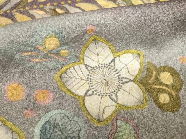 平和屋着物●訪問着 辻が花 草花文 暈し染め 金彩 正絹 逸品 AABH5848ck