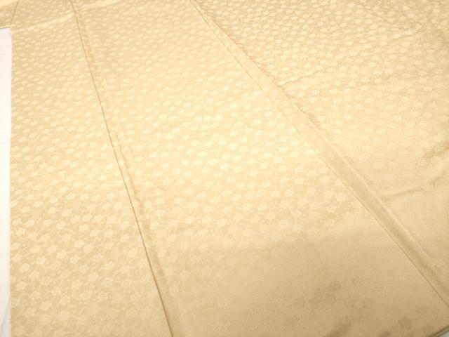 平和屋着物●上質な色無地 作家物 芳岳 枝梅地紋 薄香色 正絹 逸品 AABH5863ck