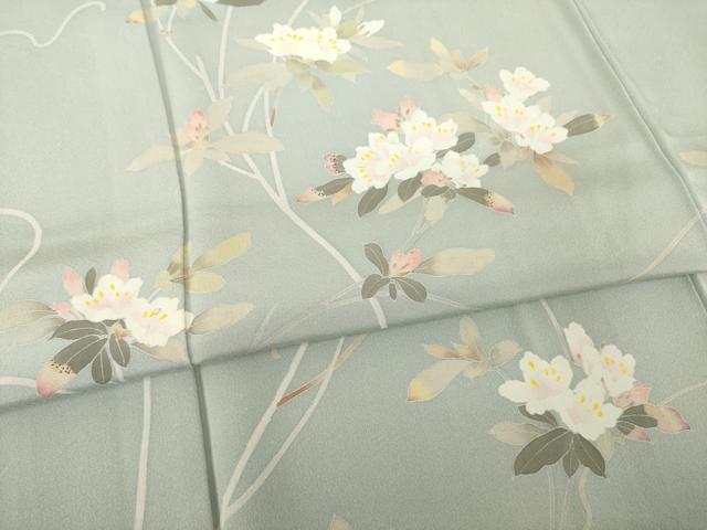 平和屋着物●訪問着 友禅 作家物 彩華 枝花文 正絹 逸品 AABH5865ck