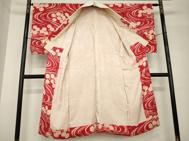 平和屋着物●アンティーク 大正ロマン 長襦袢 袷 流水花文 正絹 逸品 AABH5873ck