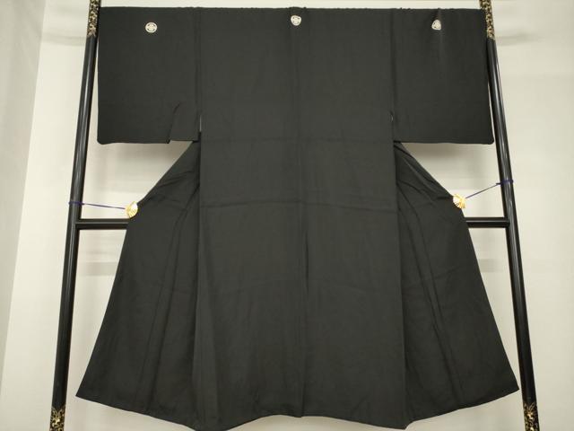 平和屋着物●男性　黒紋付　正絹　逸品　AABH5879ck 平和屋着物○男性 黒紋付 正絹 逸品 AABH5879ck