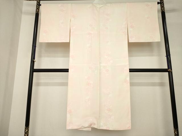 平和屋着物●長襦袢 袷 草花文 暈し染め 半衿刺繍 正絹 逸品 AABH5881ck