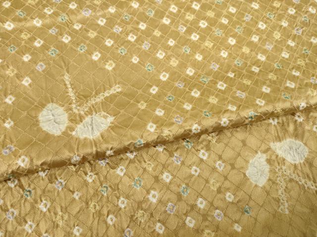 平和屋着物●上質な小紋 総絞り 舞蝶文 正絹 逸品 AABH5891ck