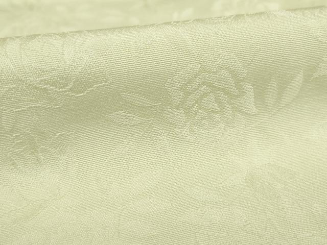 平和屋着物●上質な色無地 薔薇地紋 白橡色 正絹 逸品 AABH5893ck