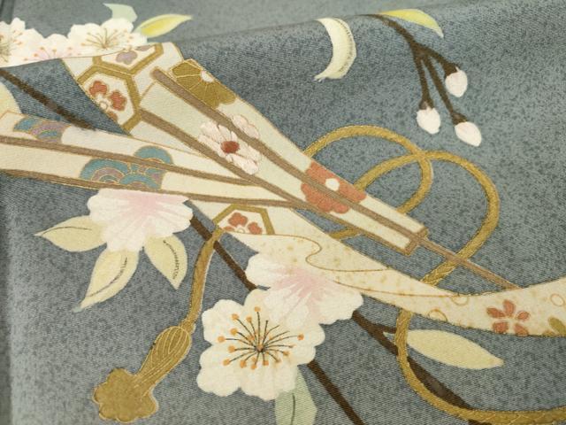 平和屋着物●訪問着 枝花文 暈し染め 正絹 逸品 AABH5895ck