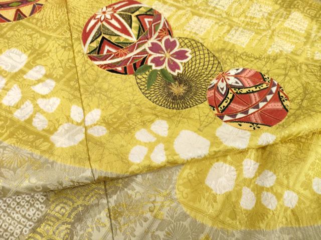 平和屋着物●豪華振袖 駒刺繍 花毬文 金彩 正絹 逸品 AABH5896ck
