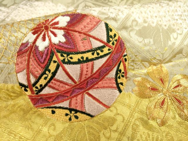 平和屋着物●豪華振袖 駒刺繍 花毬文 金彩 正絹 逸品 AABH5896ck