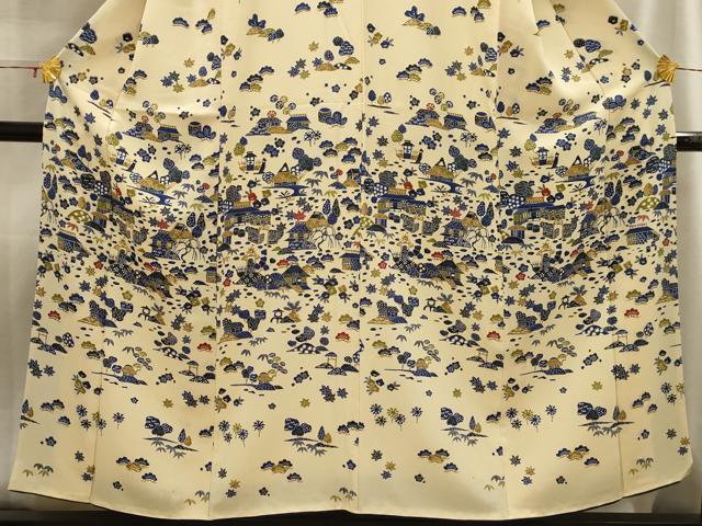 平和屋着物■訪問着 松竹梅風景文 金彩 正絹 逸品 AABH5925sx
