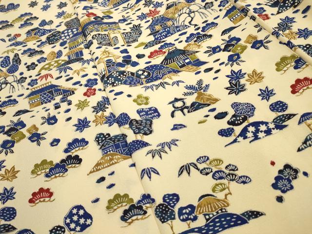 平和屋着物■訪問着 松竹梅風景文 金彩 正絹 逸品 AABH5925sx