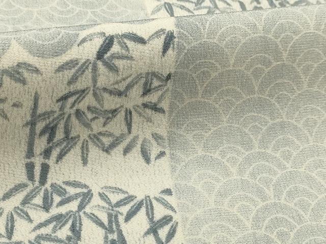 平和屋着物■上質な小紋 笹竹青海波 正絹 逸品 AABH5932sx