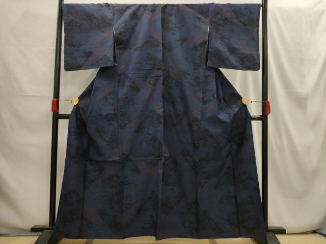 平和屋着物■上質な紬 色紙重ね花文 正絹 逸品 AABH5970sx