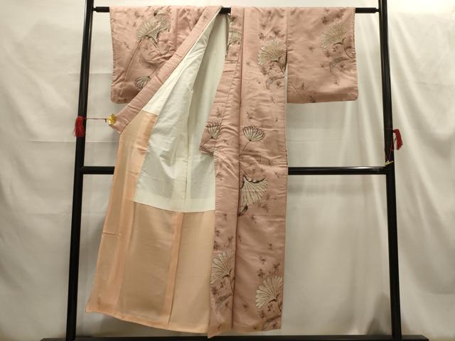 平和屋着物■上質な小紋 草花文 金銀糸 正絹 逸品 AABH5976sx