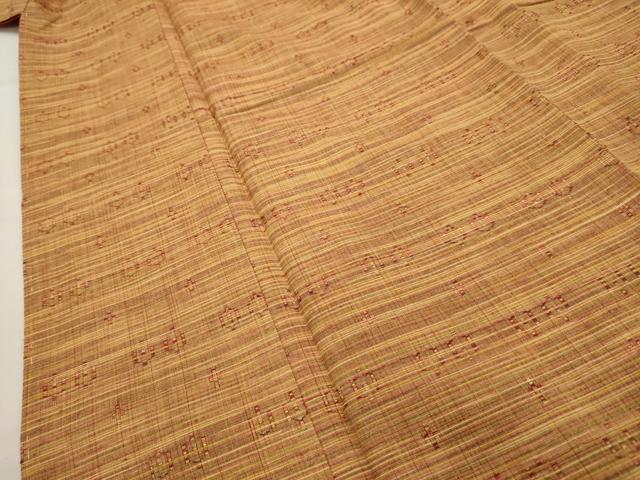 平和屋着物■上質な紬 幾何学文様 正絹 逸品 AABH5988sx