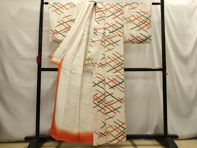 平和屋着物■上質な小紋 網目文 正絹 逸品 AABH5993sx