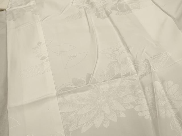 平和屋着物■長襦袢 無双仕立て 菊桐地紋 練色 洗える着物 AABH6018sx