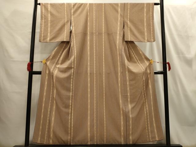 平和屋着物■上質な小紋 菱間道 正絹 逸品 AABH6019sx