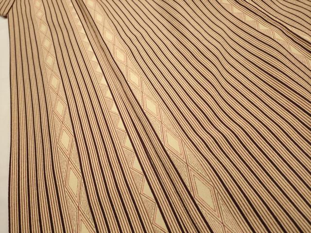 平和屋着物■上質な小紋 菱間道 正絹 逸品 AABH6019sx