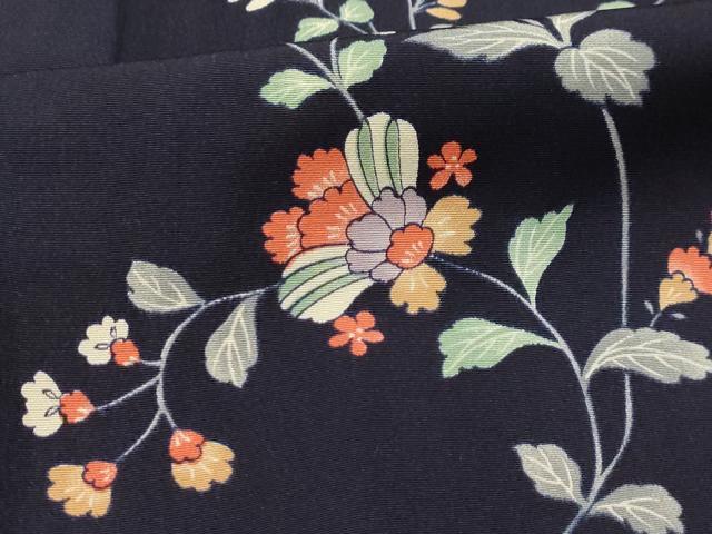 平和屋着物■上質な小紋 更紗花文 正絹 逸品 AABH6022sx