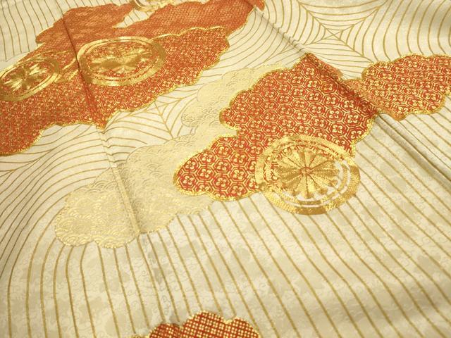 平和屋着物■豪華振袖 駒刺繍 雲取り吉祥花文 金彩 正絹 逸品 AABH6027sx