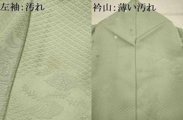 平和屋着物■上質な小紋 鳥獣花地紋 裏葉柳色 正絹 逸品 AABH6040sx