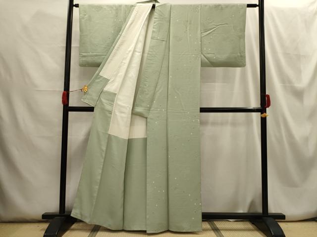 平和屋着物■上質な小紋 鳥獣花地紋 裏葉柳色 正絹 逸品 AABH6040sx