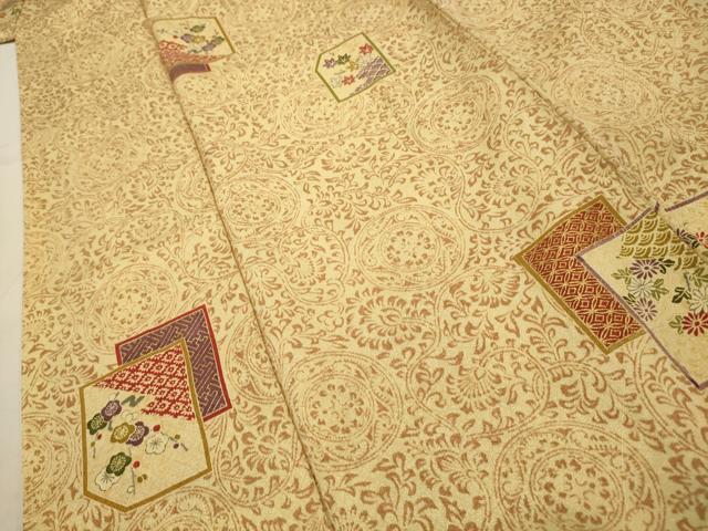 平和屋着物■上質な小紋 色紙重ね花文 金彩 正絹 逸品 AABH6041sx