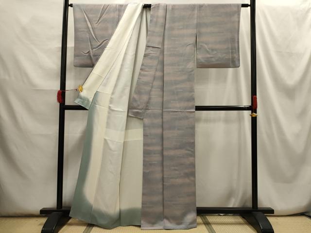 平和屋着物■上質な小紋 エ霞文 正絹 逸品 AABH6045sx