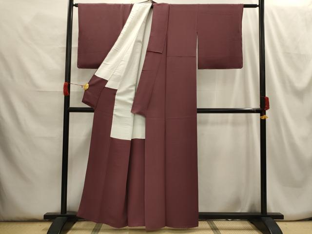 平和屋着物■上質な色無地 紋意匠 紅檜皮色 正絹 逸品 AABH6048sx