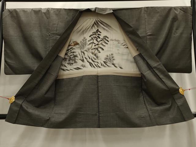 平和屋着物■男性 本場大島紬 アンサンブル 100亀甲 総詰め 正絹 逸品 AABH6056sx