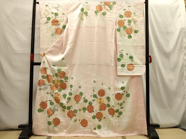 平和屋着物■豪華振袖 駒刺繍 枝花文 暈し染め 金彩 正絹 逸品 AABH6074sx