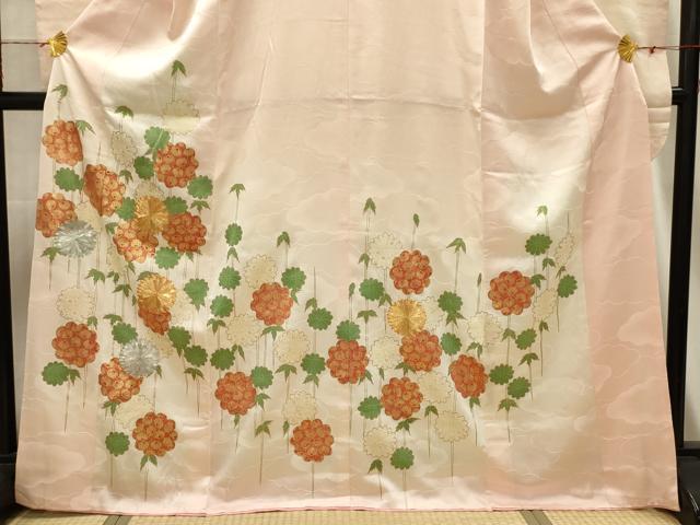 平和屋着物■豪華振袖 駒刺繍 枝花文 暈し染め 金彩 正絹 逸品 AABH6074sx