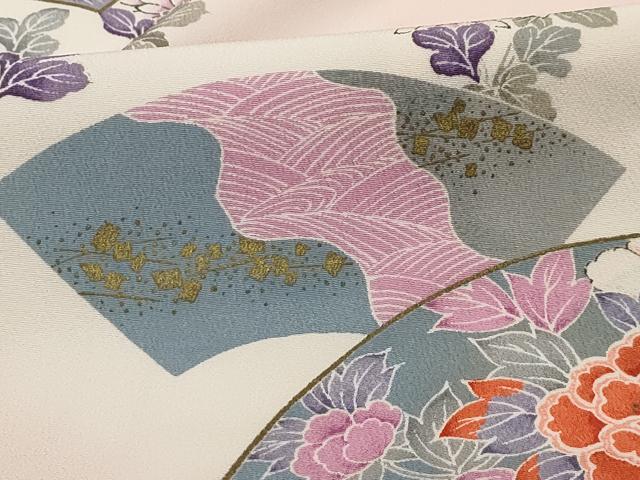 平和屋着物■訪問着 地紙花文 暈し染め 金彩 洗える着物 AABH6079sx