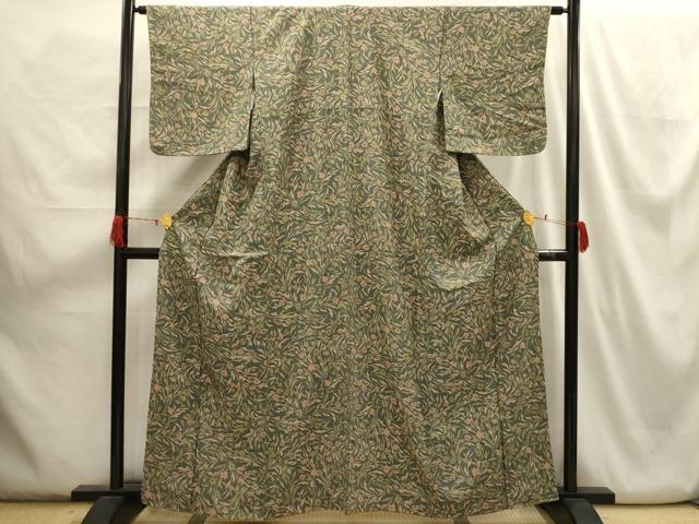 平和屋着物■上質な小紋 草花文 正絹 逸品 AABH6119sx