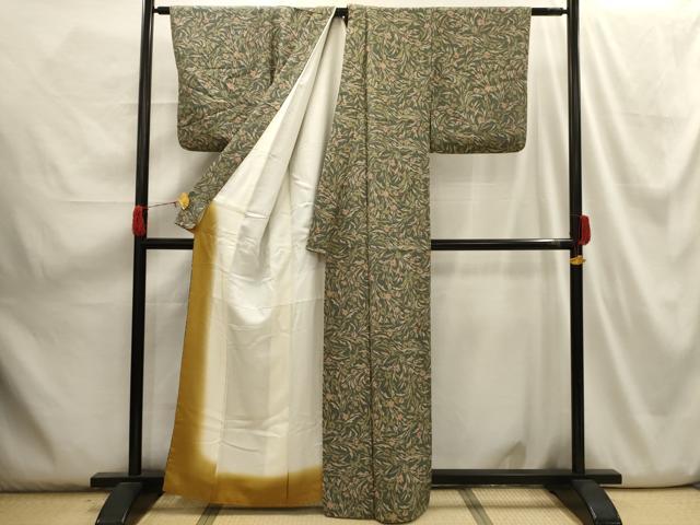 平和屋着物■上質な小紋 草花文 正絹 逸品 AABH6119sx