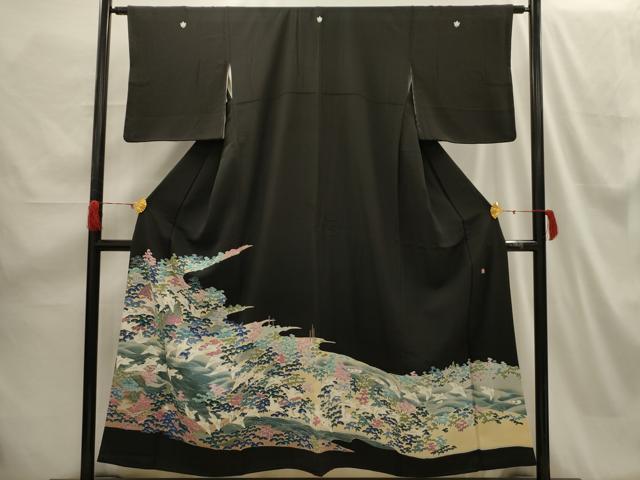 平和屋着物■豪華黒留袖 作家物 飛鶴浜松文 正絹 逸品 AABH6127sx