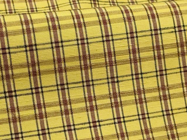 平和屋着物■上質な紬 格子 正絹 逸品 AABH6142sx