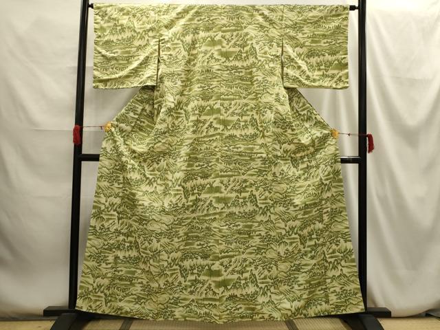 平和屋着物■小紋 風景文 洗える着物 AABH6154sx