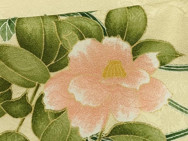 平和屋着物■小紋 草花文 金彩 洗える着物 AABH6159sx