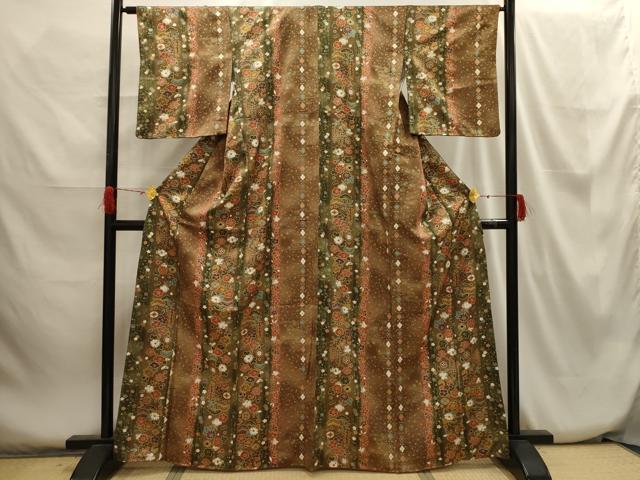 平和屋着物■上質な小紋 辻が花 金彩 正絹 逸品 AABH6173sx