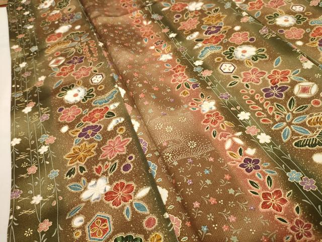 平和屋着物■上質な小紋 辻が花 金彩 正絹 逸品 AABH6173sx