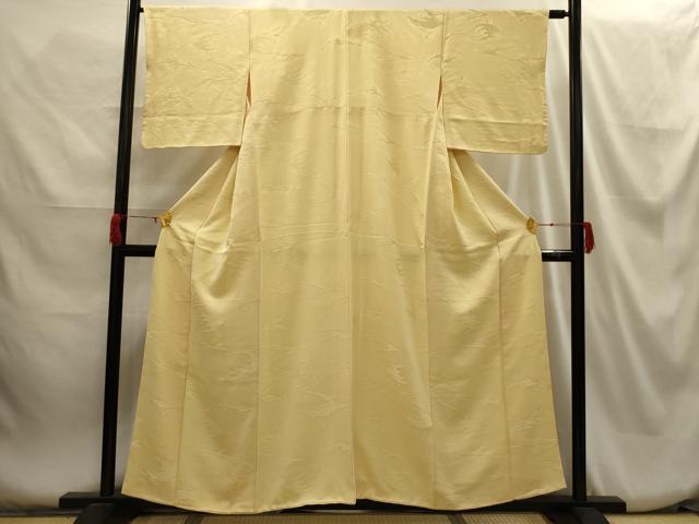 平和屋着物■上質な色無地 流水地紋 蜂蜜色 正絹 逸品 AABH6178sx