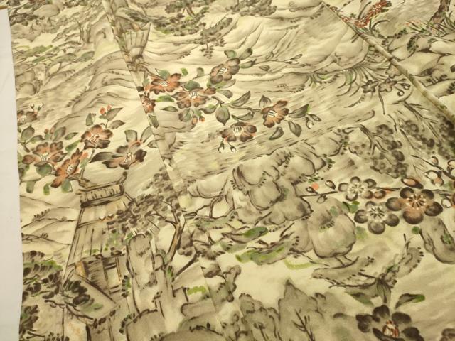 平和屋着物■上質な小紋 風景文 正絹 逸品 AABH6183sx