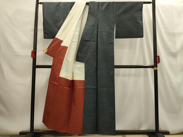 平和屋着物■本場大島紬 花菱文 正絹 逸品 AABH6184sx