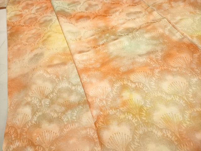 平和屋着物■上質な小紋 花青海波地紋 暈し染め 正絹 逸品 AABH6193sx