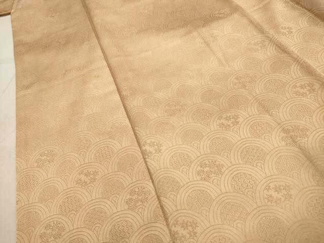 平和屋着物■上質な小紋 吉祥花青海波地紋 暈し染め 正絹 逸品 AABH6195sx
