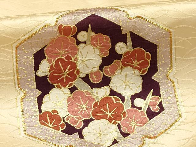 平和屋着物■訪問着 駒刺繍 亀甲草花文 金彩 正絹 逸品 AABH6200sx