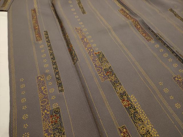 平和屋着物■上質な小紋 花短冊文 金彩 正絹 逸品 AABH6217sx