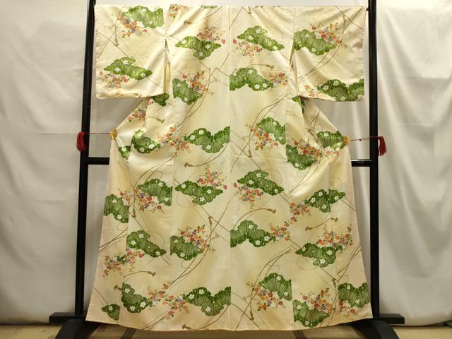 平和屋着物■小紋 草花文 洗える着物 AABH6229sx