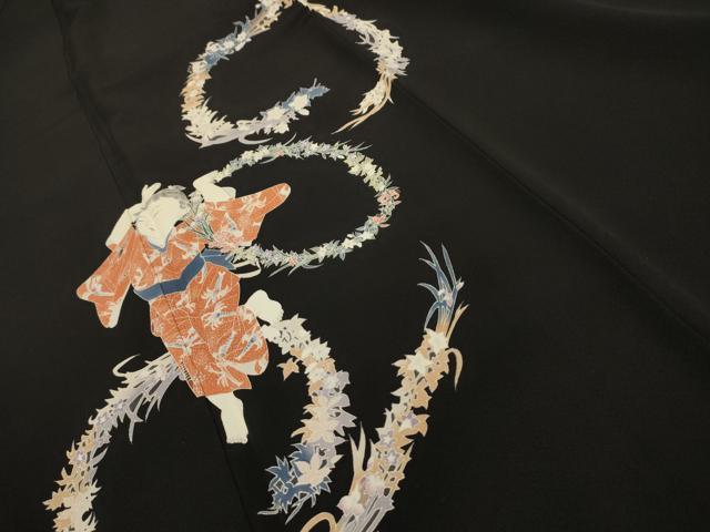平和屋着物■豪華黒留袖 作家者 童子 正絹 逸品 AABH6231sx